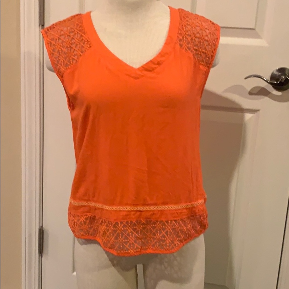 Coral Lace Tank Top Blouse